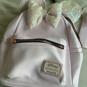 Loungefly Pink Backpack with Sequin Bow